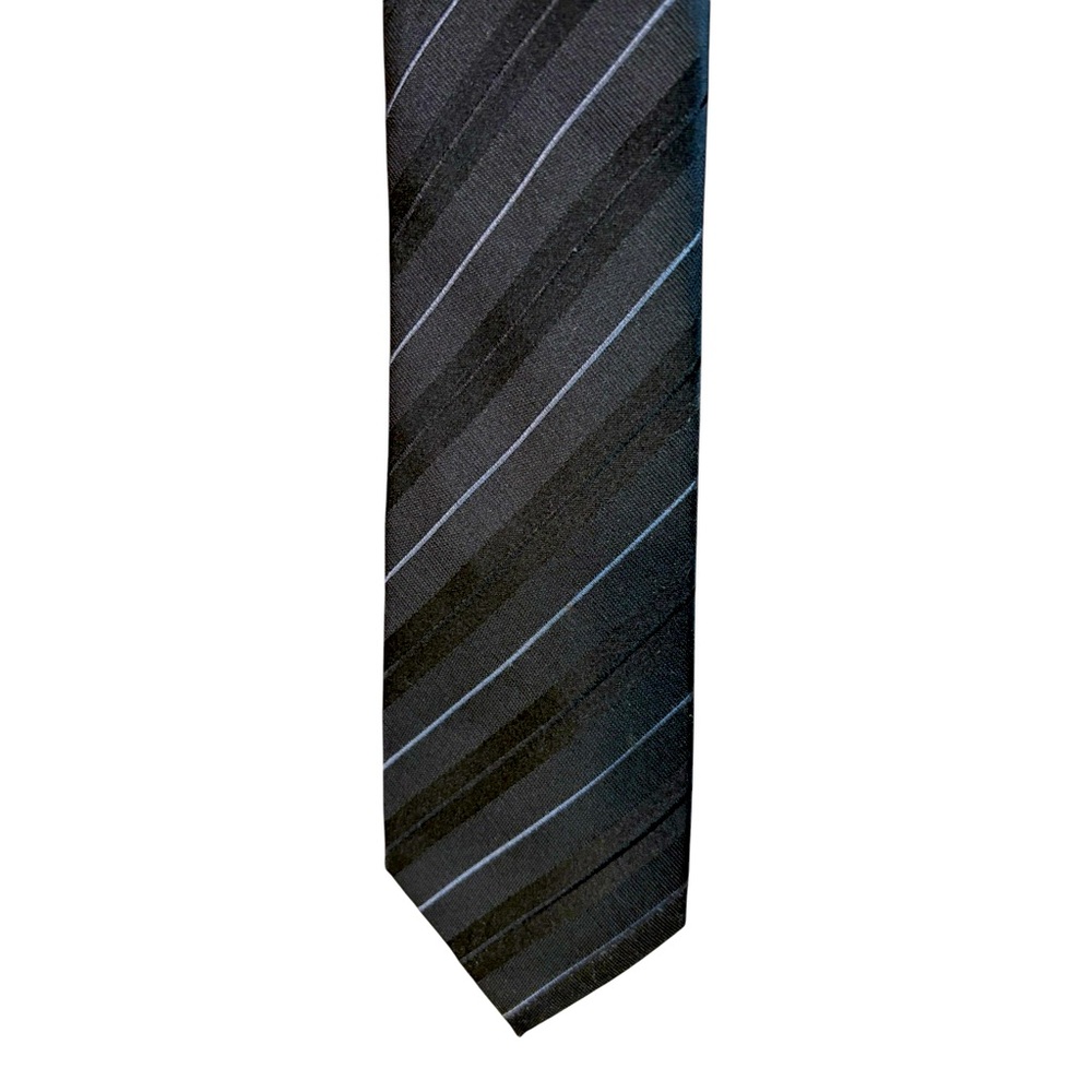 claiborne Black Silk Tie Tone on Tone - Picture 4 of 5